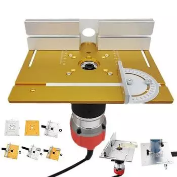 3 шт./компл. алюминиевый фрезерный стол, вставная пластина с угломером для деревообрабатывающих верстаков, настольная пила, многофункциональный триммер, гравировальный станок золотой