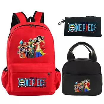 3 шт./компл. аниме цельный противоугонный мешок с ланч-боксом пенал канцелярские принадлежности для девочек и мальчиков обратно в школу износостойкая сумка для отдыха Mochila