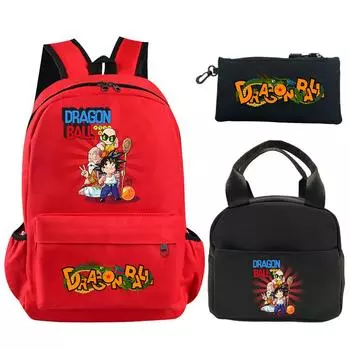3 шт./компл. аниме Dragon Ball Anti Theft дорожная сумка с ланч-боксом для девочек и мальчиков сумка для отдыха игрушка фильм день рождения рюкзак