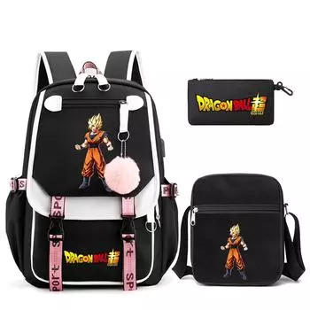 3 шт./компл. аниме Dragon Ball походный рюкзак анти-кража дорожная сумка для мужчин и женщин досуг дорожная сумка студенческий девочка мальчик спортивный рюкзак для школы