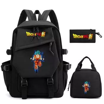 3 шт./компл. аниме Dragon Ball повседневная школьная сумка с сумкой для обеда пенал принадлежности канцелярские принадлежности для девочек мальчиков подростков сумка для книг мужчин женщин сумка для отдыха и путешествий