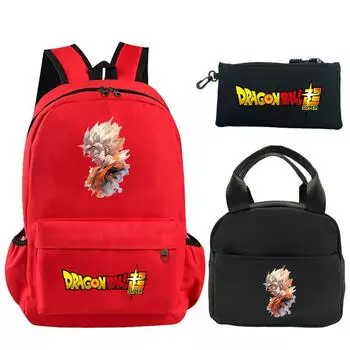 3 шт./компл. аниме Dragon Ball сумка унисекс рюкзак пенал сумка большая емкость пенал принадлежности канцелярские принадлежности школьная сумка для карандашей для детей подарки рюкзак
