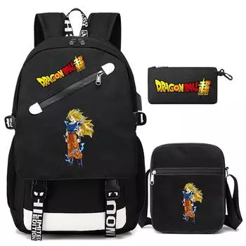 3 шт./компл. аниме Dragon Ball унисекс сумка-мессенджер с плечевой сумкой пенал для мальчика девочки школьная сумка большая вместительная сумка для книг женская дорожная сумка