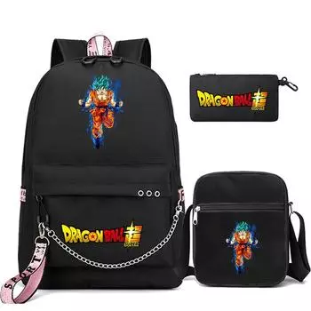 3 шт./компл. Аниме Dragon Ball Usb рюкзак наклонная сумка через плечо сумка для школы пенал для мальчиков и девочек студенческая женская дорожная сумка рюкзак