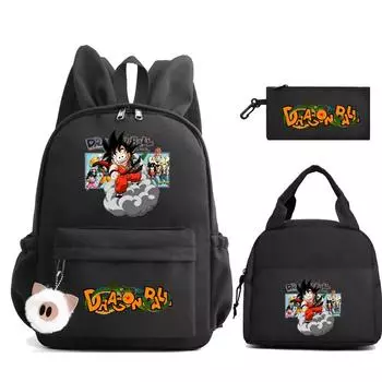 3 шт./компл. аниме-рюкзак Dragon Ball с сумкой для обеда, пенал, школьная сумка для мальчиков и девочек, дорожная сумка для мужчин и женщин Mochila