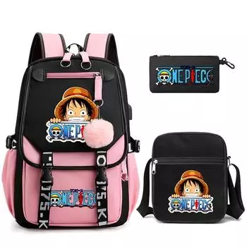 3 шт./компл., аниме, рюкзак «Убийца Демонов», холст, рюкзак для мужчин, женщин, дорожная сумка, студенческая сумка для девочек и мальчиков, школьная сумка Schoobag Mochila