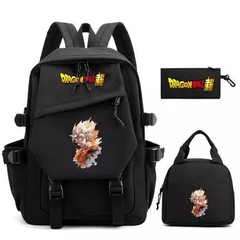 3 шт./компл. аниме-сумка с принтом Dragon Ball, школьная сумка с ланч-боксом, пенал для мальчиков и девочек, дорожная сумка на день рождения для мужчин и женщин Mochila
