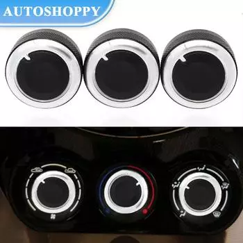 3 шт./компл., автомобильная ручка кондиционера из алюминиевого сплава, ручка переменного тока для Geely Panda 2009-2017, ручка переключателя контроля тепла, аксессуары