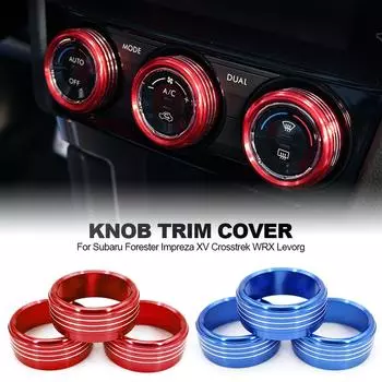 3 шт./компл. автомобильный Стайлинг ручка регулировки кондиционера декоративное кольцо для Subaru Forester Impreza XV Crosstrek WRX Levorg автомобильные аксессуары красный