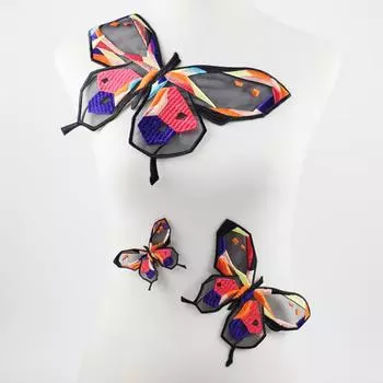 3 шт./компл. белая черная бабочка вышитая аппликация шитье на одежде сделай сам ремонт белый