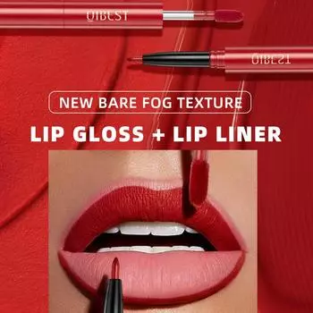 3 шт./компл., блеск для губ с двойной головкой, карандаш для губ, набор 2-в-1, водонепроницаемый матовый бархат, не размазывается, глазурь для губ с двойной головкой, набор помад A#