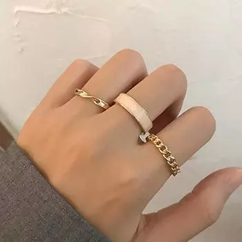 3 шт./компл. богемные круглые металлические кольца с белой эмалью, наборы геометрических поворотных открытых регулируемых колец для женщин и девочек, свадебные украшения