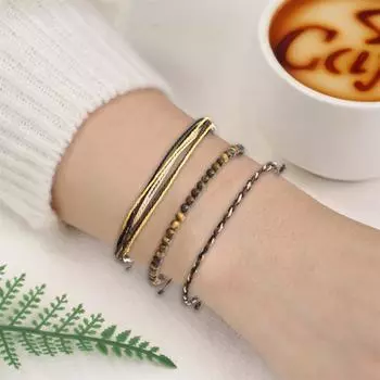 3 шт./компл. браслеты дружбы плетеные из восковой линии винтажный легкий натуральный камень из бисера целебный регулируемый набор браслетов на запястье праздничный подарок кофейный