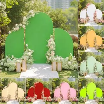 3 шт./компл. чехол для свадебной арки, двухсторонний эластичный спандекс, облегающий фон для арки, чехол для круглой арки с круглым верхом, ткань для арки