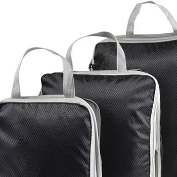 3 шт./компл., черная/синяя/серая сжимаемая дорожная сумка для хранения, портативная сумка для хранения большой емкости, чемодан, упаковка кубиков 3PCS Set