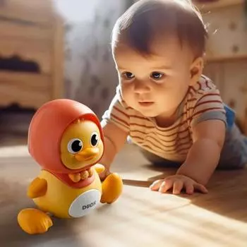 3 шт./компл. детская электрическая игрушка-утка, светящаяся игрушка для мамы и ребенка, утка, для младенцев, время на животе, развивающая ходячая музыкальная игрушка в виде животного, подарки для малышей, мальчиков и девочек жёлтый