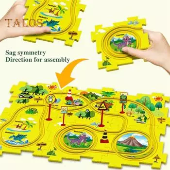 3 шт./компл. Детская головоломка, игрушечный трек-автомобиль, обучающая дорожная головоломка, логическая головоломка, настольная игра для дошкольников, обучающая дорожка, строительная настольная игра для малышей Sets