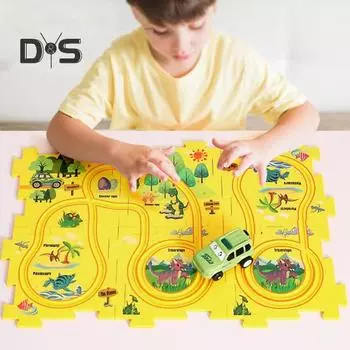3 шт./компл. Детская головоломка, игрушечный трек-автомобиль, обучающая дорожная головоломка, логическая головоломка, настольная игра для дошкольников, обучающая дорожка, строительная настольная игра для малышей Sets