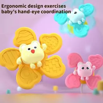 3 шт./компл. детские игрушки для ванны, присоски, волчок, игрушка, мультяшные морские животные, погремушки, развивающие игрушки, прорезыватели для зубов у младенцев