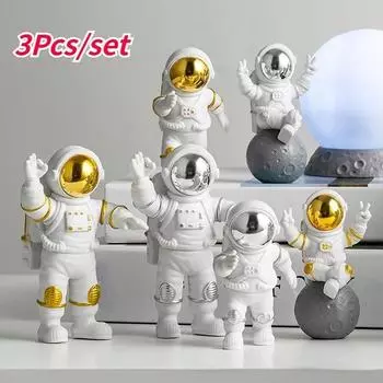 3 шт./компл. Фигурка астронавта, статуэтка космонавта, образовательная игрушка, настольное украшение для дома, модель для детей, подарок B