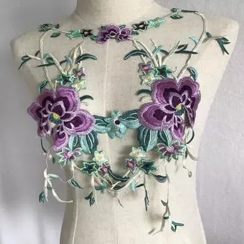 3 шт./компл. фиолетовая нашивка DIY ремонт вышивка пришить нашивка для одежды наклейка красивая одежда нашивки кружевная ткань