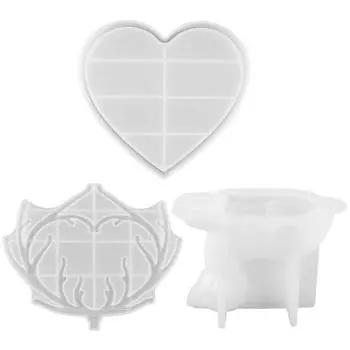 3 шт./компл. формы для эпоксидной смолы, термостойкие, экономящие трудозатраты, белый настольный органайзер для ювелирных изделий, силиконовые формы, инструмент для рукоделия белый