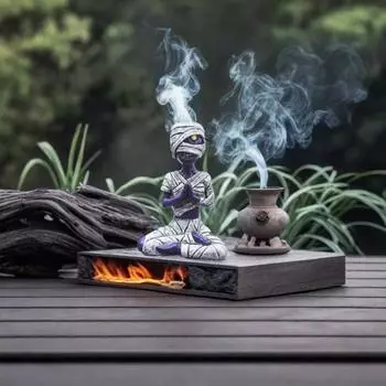 3 шт./компл. Хэллоуин Медитация Скелет Фигурка Жуткий Сидящий Череп Мумия Статуэтка Скульптура из Смолы