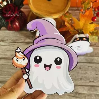 3 шт./компл. Хэллоуин Призрак Настольный Знак Жуткий Деревенский Деревянный Мультяшный Призрак Многоуровневый Поднос Украшения Настольный Мини Призрак Многоуровневый Поднос Орнамент 1 Set