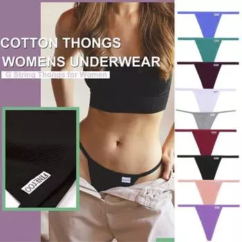 3 шт./компл. хлопковые стринги, трусики для женщин, сексуальные трусы с Т-образной спинкой, стринги, нижнее белье для девочек, дышащее нижнее белье, удобное бикини M