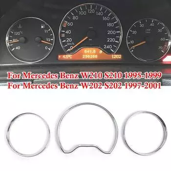 3 шт./компл. хромированное кольцо для приборной панели для Mercedes Benz W210/S210 W202/S202 A208/C208