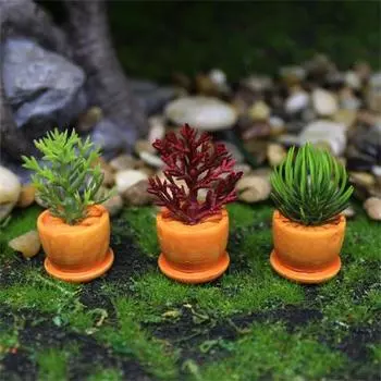 3 шт./компл. искусственный бонсай без полива минималистичный мини-милый микропейзаж Fuax сочный для рабочего стола