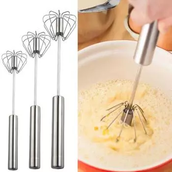 3 шт./компл. из нержавеющей стали, полуавтоматический набор венчиков для взбивания яиц, доступны 3 размера, ручной миксер, мешалка, блендер, инструмент для смешивания, взбивания 3pcs