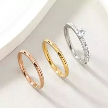3 шт./компл. кольца для женщин, круглые кольца с кубическим цирконием, кольца из нержавеющей стали, изысканные ювелирные изделия, подарки для повседневного ношения, дни рождения, Рождество Sets