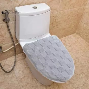 3 шт./компл. комплект чехлов для унитаза с эластичным уплотнительным кольцом диаметром 30 см, теплые и удобные чехлы для унитаза с эластичным уплотнительным кольцом 3pcs светло-серый