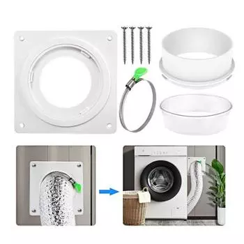 3 шт./компл. Комплект для подключения вентиляционного отверстия сушилки, вытяжной вентилятор, простая установка и снятие, комплект для настенного вентиляционного воздуховода, защелкивающийся соединитель, настенная пластина-адаптер A