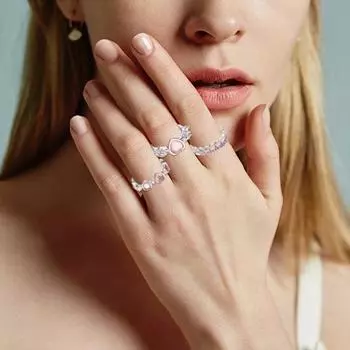 3 шт./компл., комплект женских колец, искусственный опал в форме сердца, полое регулируемое открытое кольцо для выпускного вечера, вечерние женские кольца на палец, подарок на день рождения, полированные ювелирные изделия