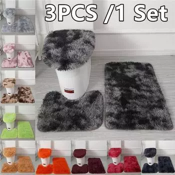 3 шт./компл. коврики для туалета для душевой комнаты, противоскользящие коврики для душа, набор плюшевых ковриков, домашний коврик для ванной комнаты 3PCS/1 SET