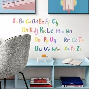 3 шт./компл., красочные наклейки на стену с буквами, светящиеся в темноте, клей, водонепроницаемый ПВХ, съемный, для гостиной, детской спальни, светящийся алфавит, обучение Letter