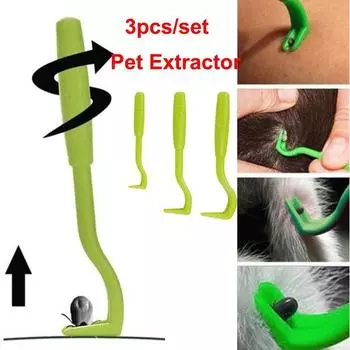 3 шт./компл., крючок для удаления блох, аксессуары для собак, домашних животных, товары для кошек, домашний инструмент для удаления клещей зелёный