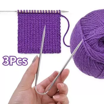 3 шт./компл. круговые спицы ручной работы, плетение из нержавеющей стали, круговые швейные булавки, крючок для вязания