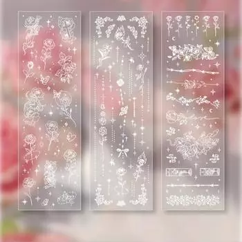 3 шт./компл. кружевная прозрачная наклейка для фотокарточки Kpop изысканная бабочка цветочная луна скрапбук журнал наклейка DIY декоративная наклейка