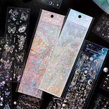 3 шт./компл. кружевная прозрачная наклейка для фотокарточки Kpop изысканная бабочка цветочная луна скрапбук журнал наклейка DIY декоративная наклейка