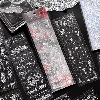 3 шт./компл. кружевная прозрачная наклейка для фотокарточки Kpop изысканная бабочка цветочная луна скрапбук журнал наклейка DIY декоративная наклейка