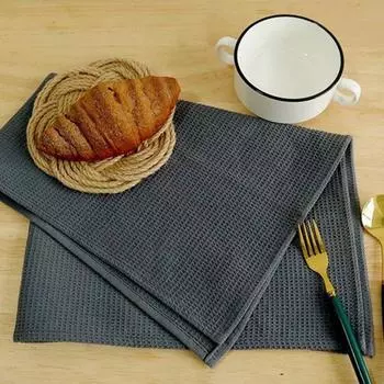 3 шт./компл. кухонные полотенца, мягкие на ощупь изысканные безворсовые простые подставки для чашек чая, кофе, полотенца для рук для общежития серый