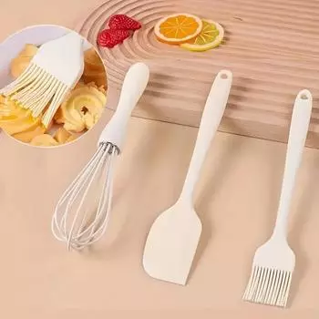 3 шт./компл. кухонные принадлежности силиконовый набор для выпечки торт масло лопатка скребок кухонные принадлежности венчик для взбивания яиц щетка для масла барбекю формы для выпечки