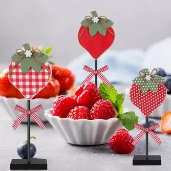 3 шт./компл. Летняя клубника Настольная вывеска Фермерский деревенский деревянный 3D Фруктовый домашний офис гостиная