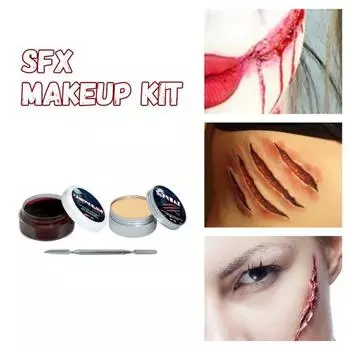 3 шт./компл. Лопатка для геля с имитацией крови, реквизит для трюков, гипоаллергенный, креативный набор для макияжа на Хэллоуин, спецэффекты для карнавала