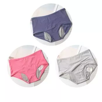 3 шт./компл. менструальные трусы дышащие физиологические трусы герметичное нижнее белье трусы средней талии женские нейлоновые трусы 3X