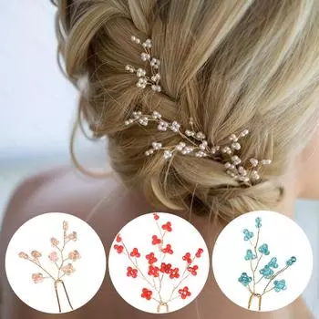 3 шт./компл. металлические украшения U-образная игла для прически дизайн инструмента заколка для волос головной убор свадебная шпилька жемчуг женская