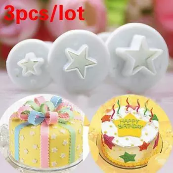 3 шт./компл., мини-звезда, помадка, украшение торта, поршень, резак для печенья, сделай сам, форма для рождественского торта